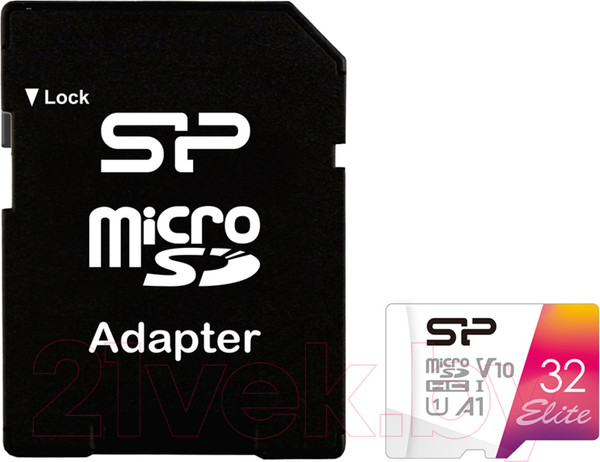 Изображение товара Карта памяти Silicon Power Elite V10 MicroSDHC 32GB UHS-I A1 + адаптер (SP032GBSTHBV1V20SP)