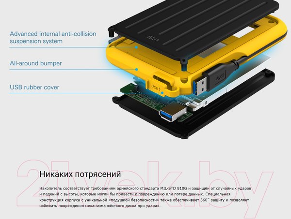 Изображение товара Внешний жесткий диск Silicon Power Armor A66 1TB (SP010TBPHD66SS3K)