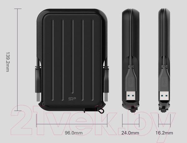 Изображение товара Внешний жесткий диск Silicon Power Armor A66 1TB (SP010TBPHD66SS3K)