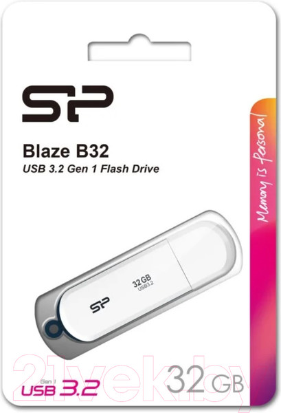 Изображение товара USB flash накопитель Silicon Power Blaze B32 32GB (SP032GBUF3B32V1W)