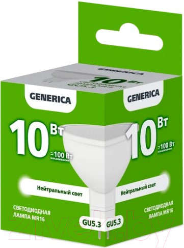 Изображение товара Лампа Generica MR16 10Вт Софит 4000К GU5.3 230В / LL-MR16-10-230-40-GU5-G
