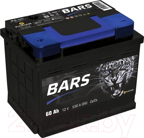 Изображение товара Автомобильный аккумулятор BARS 6СТ-60 Евро R+ / 060 271 09 0 R (60 А/ч)