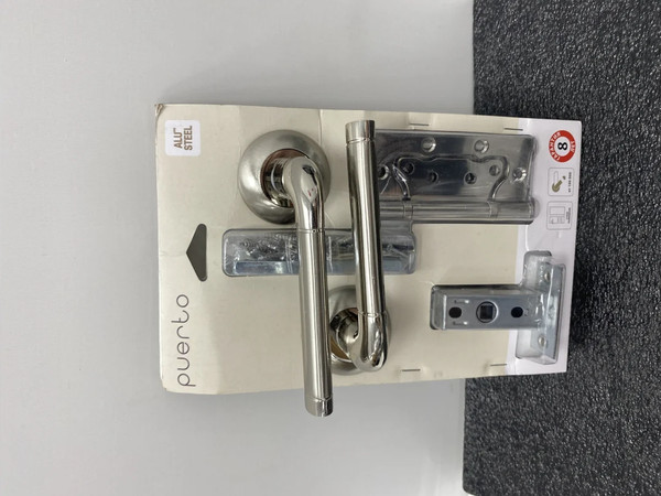 Изображение товара Комплект дверной фурнитуры Puerto Set 503-08 5-45PL 2S SN/NP (никель матовый/никель блестящий)