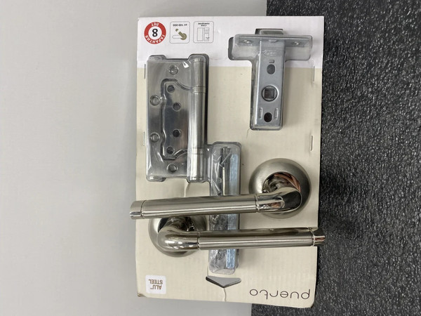 Изображение товара Комплект дверной фурнитуры Puerto Set 503-08 5-45PL 2S SN/NP (никель матовый/никель блестящий)