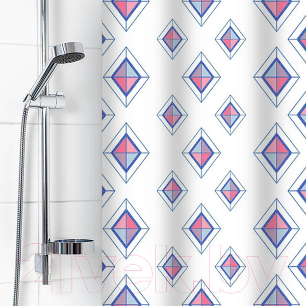 Изображение товара Шторка-занавеска для ванны V-line Диамант 180x180 (белый)