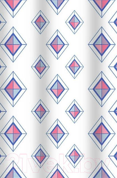 Изображение товара Шторка-занавеска для ванны V-line Диамант 180x180 (белый)