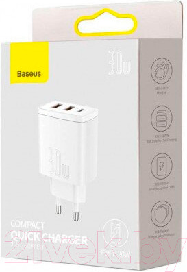 Изображение товара Адаптер питания сетевой Baseus Compact Quick Charger / CCXJ-E02 (белый)