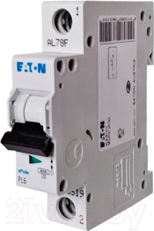 Изображение товара Выключатель автоматический Eaton PL6 1P 2А С 6кА 1M / 286528