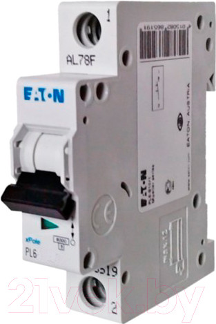 Изображение товара Выключатель автоматический Eaton PL6 1P 16А С 6кА 1M / 286533