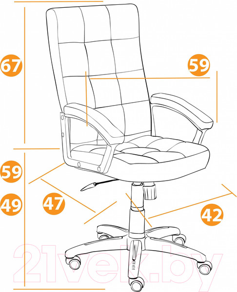 Изображение товара Кресло офисное Tetchair Trendy экокожа/ткань (коричневый/бронзовый)
