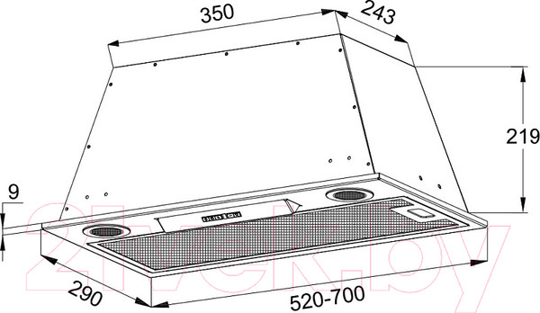 Изображение товара Вытяжка скрытая Korting KHI 6755 W