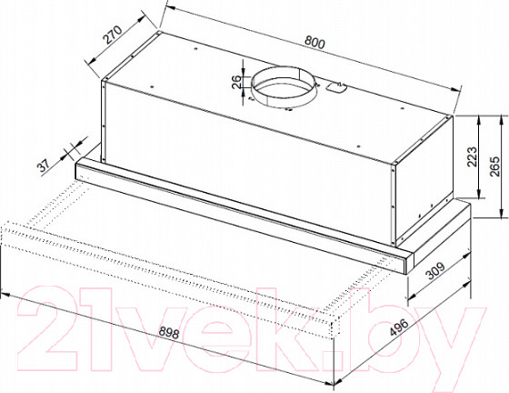 Изображение товара Вытяжка телескопическая Korting KHP 9975 GN