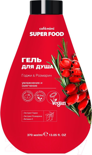 Изображение товара Гель для душа Cafe mimi Super Food Годжи & Розмарин (370мл)