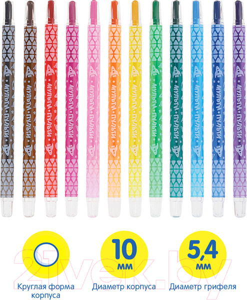 Изображение товара Восковые мелки Мульти-пульти Енот в космосе / TWC_40448 (12цв)