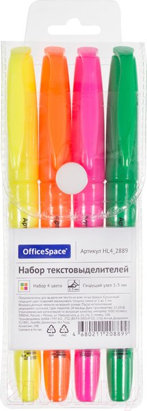 Изображение товара Набор маркеров OfficeSpace HL4_2889 (4цв)
