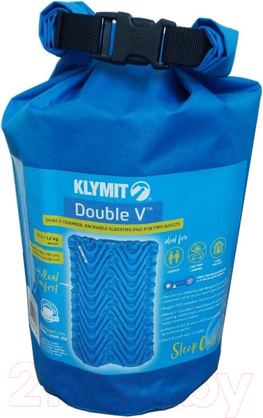 Изображение товара Туристический коврик Klymit Static V pad Double (синий)