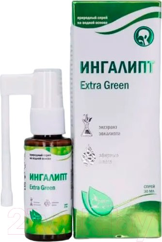 Изображение товара Спрей для полости рта и горла Ингалипт Extra Green (30мл)