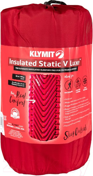 Изображение товара Туристический коврик Klymit Insulated Static V Luxe pad / 06LIRd02D (красный)