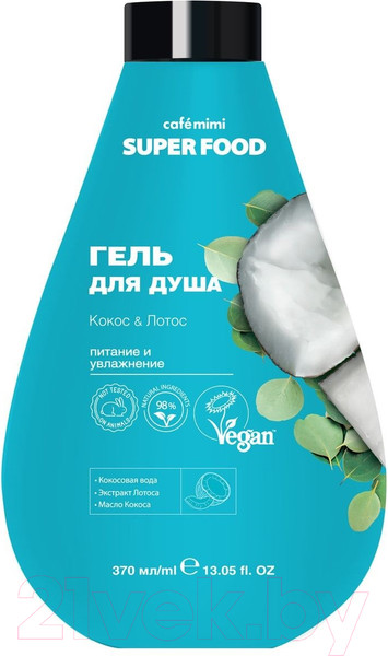 Изображение товара Гель для душа Cafe mimi Super Food Кокос & Лотос (370мл)