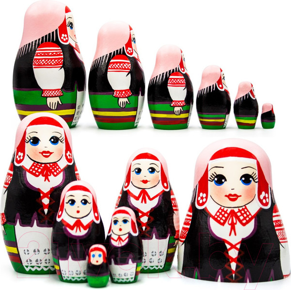 Изображение товара Матрешка сувенирная Брестская Фабрика Сувениров В одежде с орнаментом Молодеченского рег. / 6204