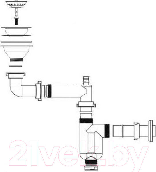 Изображение товара Сифон Bakimay 3 1/2" / 0402004080
