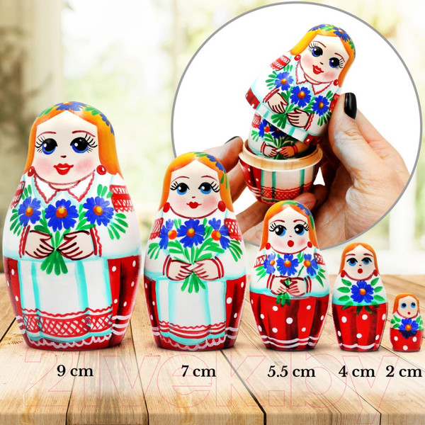 Изображение товара Матрешка сувенирная Брестская Фабрика Сувениров Белорусская национал. матрешка с васильками / 5010