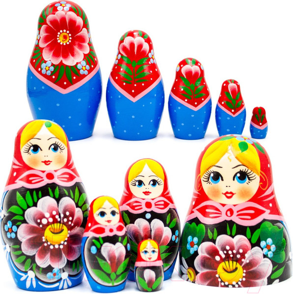 Изображение товара Матрешка сувенирная Брестская Фабрика Сувениров Традиционные матрешки с цветами / 5045