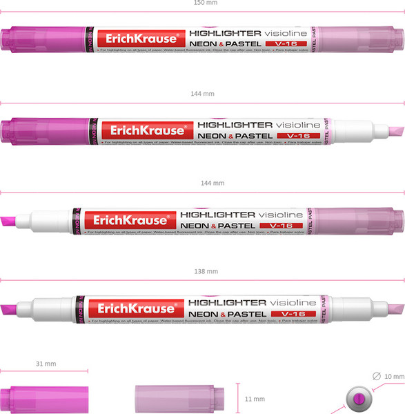 Изображение товара Текстовыделитель Erich Krause Visioline V-16 Neon+Pastel / 56017