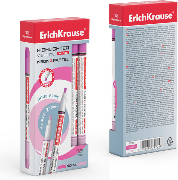 Изображение товара Текстовыделитель Erich Krause Visioline V-16 Neon+Pastel / 56017