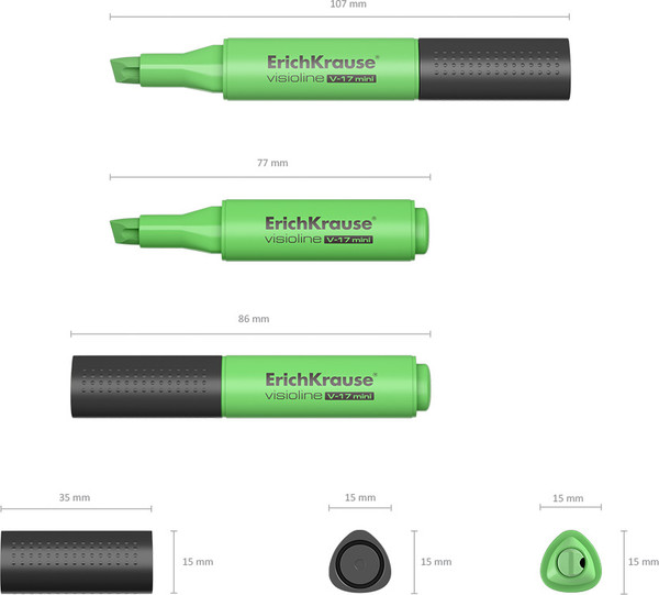 Изображение товара Текстовыделитель Erich Krause Visioline V-17 Mini / 56696 (зеленый)