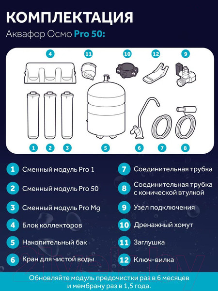 Изображение товара Система обратного осмоса Аквафор Осмо Pro-050-3-A-M