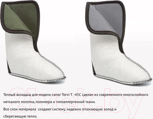 Изображение товара Вкладыши для сапог Torvi Пятислойные гипоаллергенная ткань -45°С / ВМ 03 45 40/41 (р-р 40-41)