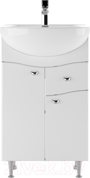 Изображение товара Тумба под умывальник Айсберг Уют 50 Волна с верхним ящиком В1