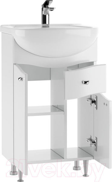 Изображение товара Тумба под умывальник Айсберг Уют 50 Волна с верхним ящиком В1