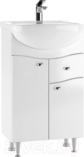 Изображение товара Тумба под умывальник Айсберг Уют 50 Волна с верхним ящиком В1
