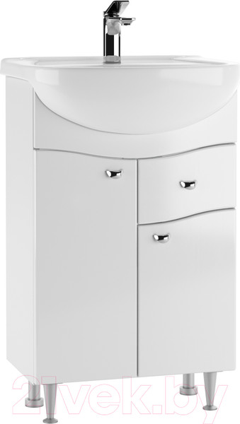 Изображение товара Тумба под умывальник Айсберг Уют 55 Волна с верхним ящиком В1