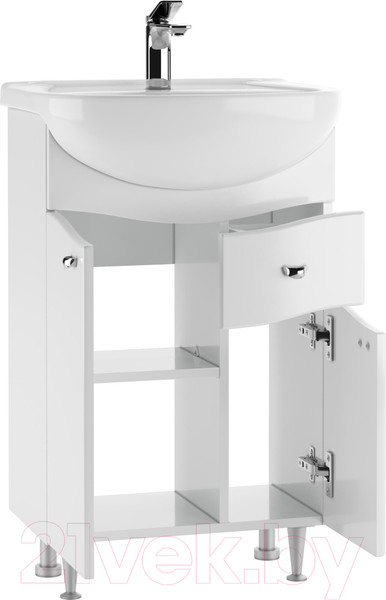 Изображение товара Тумба под умывальник Айсберг Уют 55 Волна с верхним ящиком В1