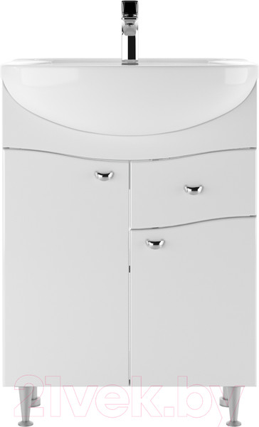 Изображение товара Тумба под умывальник Айсберг Уют 60 Волна с верхним ящиком В1