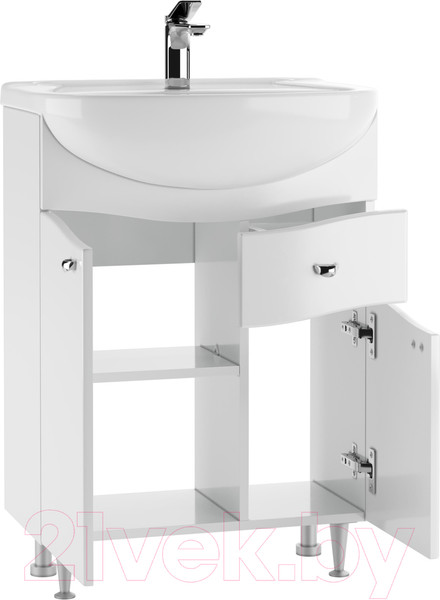 Изображение товара Тумба под умывальник Айсберг Уют 60 Волна с верхним ящиком В1