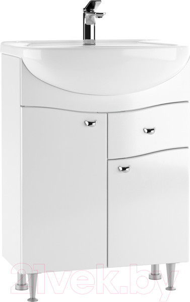 Изображение товара Тумба под умывальник Айсберг Уют 60 Волна с верхним ящиком В1
