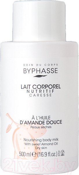 Изображение товара Молочко для тела Byphasse Питательное со сладким миндалем Для сухой кожи (500мл)