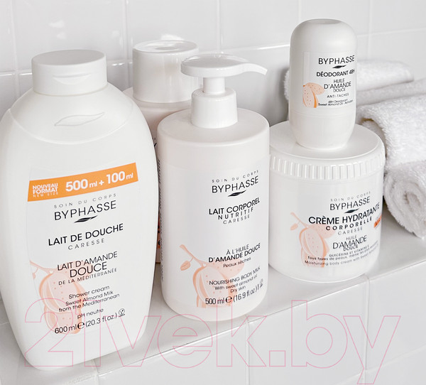 Изображение товара Молочко для тела Byphasse Питательное со сладким миндалем Для сухой кожи (500мл)