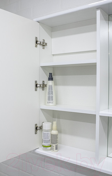 Изображение товара Шкаф с зеркалом для ванной Айсберг Волна 1-50 (левый)