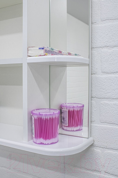 Изображение товара Шкаф с зеркалом для ванной Айсберг Волна 1-50 (левый)