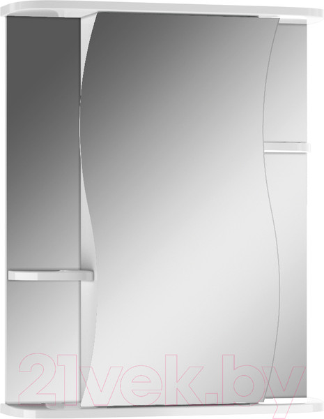 Изображение товара Шкаф с зеркалом для ванной Айсберг Волна 2-60 (левый)