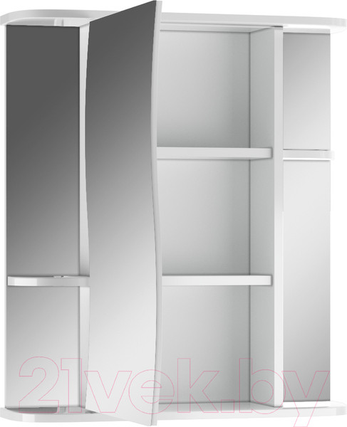 Изображение товара Шкаф с зеркалом для ванной Айсберг Волна 2-60 (левый)