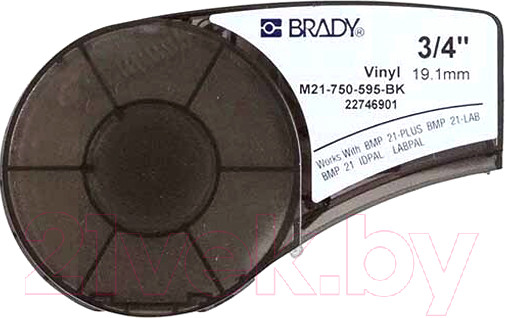Изображение товара Картридж для маркиратора Brady B-595 M21-750-595-BK / brd139743 (6.4м, белый на черном)