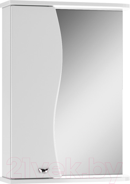 Изображение товара Шкаф с зеркалом для ванной Айсберг Волна 50 (левый)