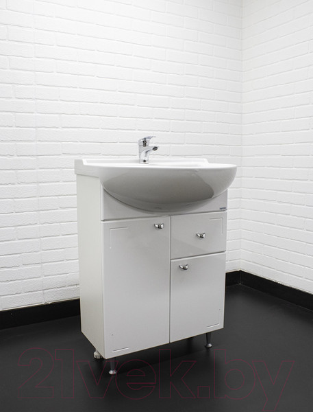 Изображение товара Тумба под умывальник Айсберг Уют 50 Классик с верхним ящиком В1