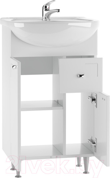 Изображение товара Тумба под умывальник Айсберг Уют 50 Классик с верхним ящиком В1